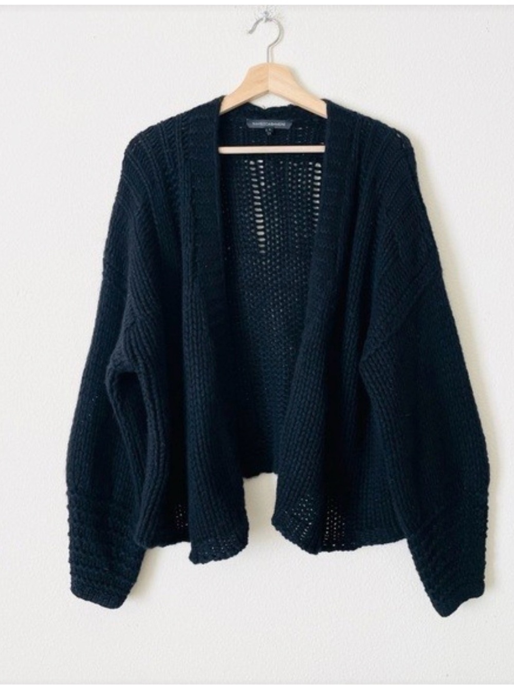 NakedCashmere Oversized Chunky Knit Open Cardigan - Black
